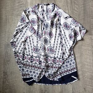 Love Culture Navy and Pink Patterned Kimono Cardigan.